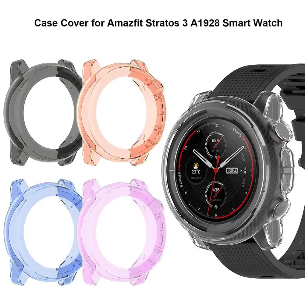 

TPU Protector Bumper Watch Frame Case Shock-proof Cover For Amazfit Stratos 3 Protective Case Intelligent Wearable Accessories