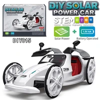 diy solar power electric openable door car model stem science education self assembled 4wd racing climbing car kids toy gift