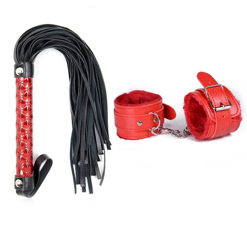 2019 2 шт./компл. кожаные наручники с секс хлыст флоггер для взрослых БДСМ