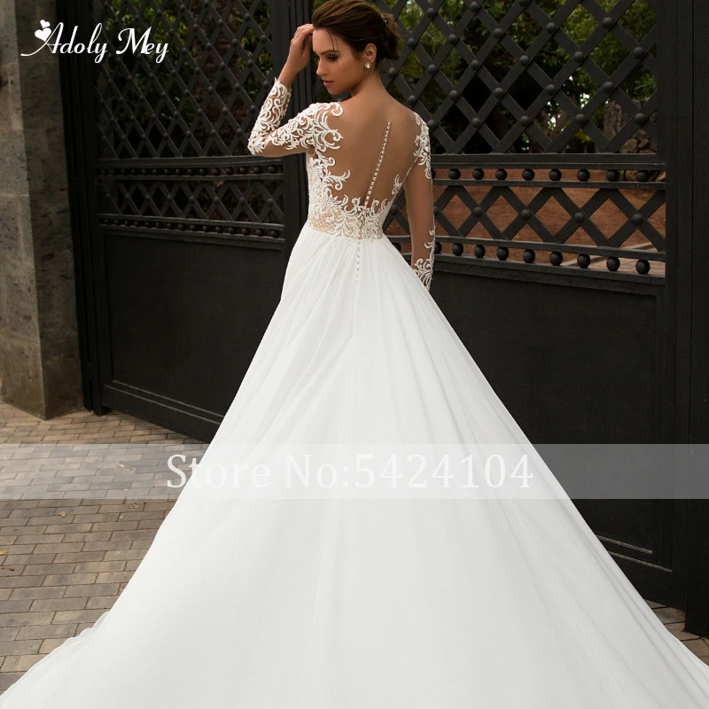 Свадебное платье с длинным рукавом Adoly Mey элегантное ТРАПЕЦИЕВИДНОЕ ПЛАТЬЕ С