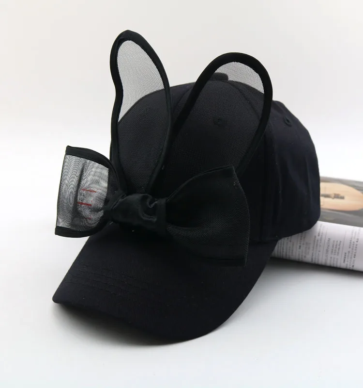 Детская бейсболка летняя шапка с большим бантом и заячьими ушками детские шляпы