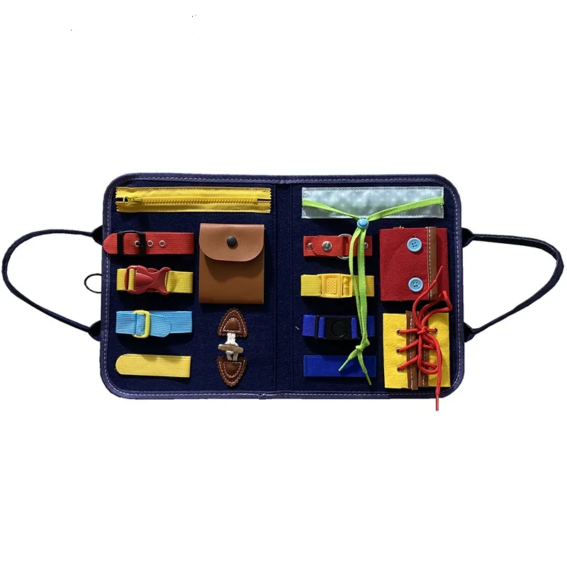 

Montessori Busy Board Early Educational Toys Fine Motor Training Self-Care Ability Preschool Children Kids Sensory Education