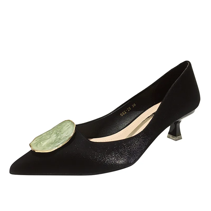 

Woman Sexy High Heels Shoes Sandals Ladies Pointed Pumps Slip On Lace-Up 2021 Shallow Mouth Crossdressers 3cm Fine Beige African