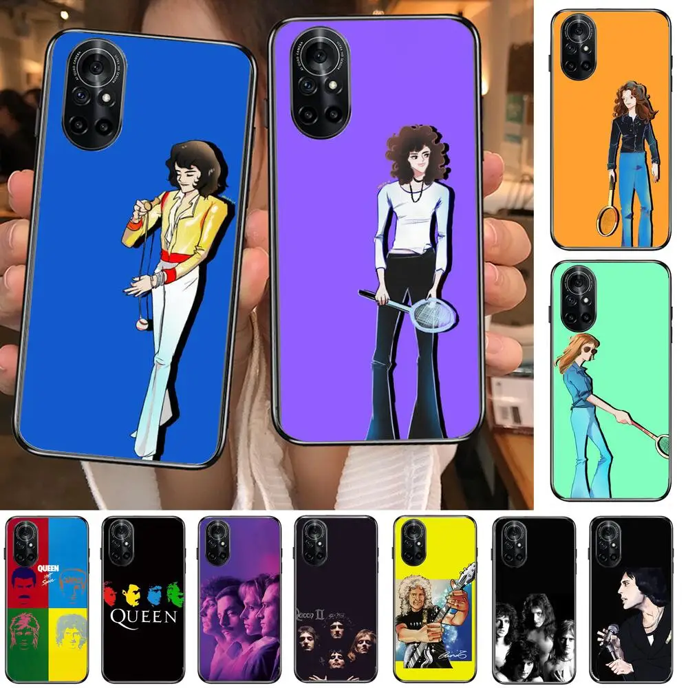 

Freddie Mercury Queen band Clear Phone Case For Huawei Honor 20 10 9 8A 7 5T X Pro Lite 5G Black Etui Coque Hoesjes Comic Fash