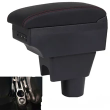 fo Nissan Terrano armrest box universal car center console modification accessories double raised with USB