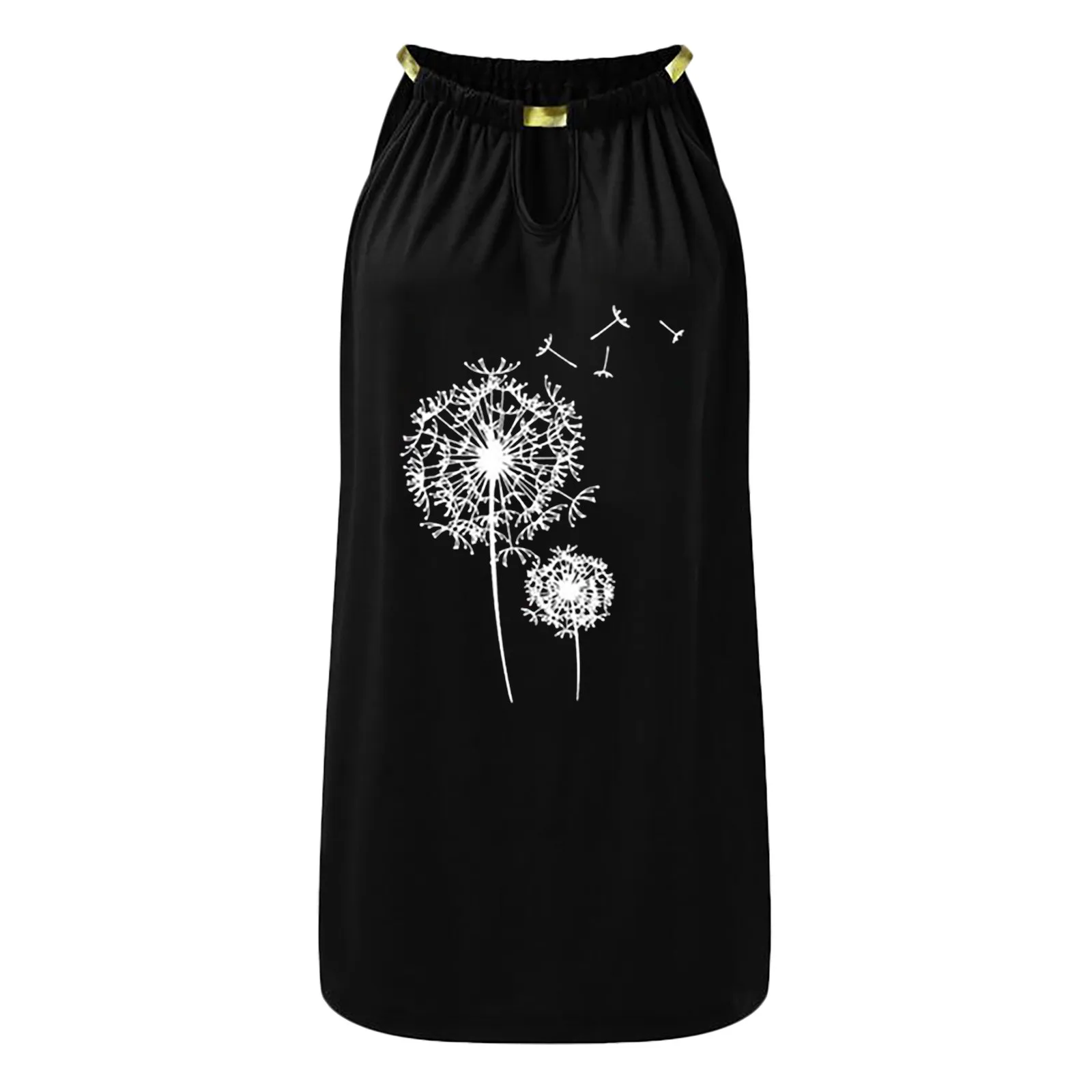

Women's Dress Fashion Casual O- Neck Summer Floral Printing Sleeveless Dresses
