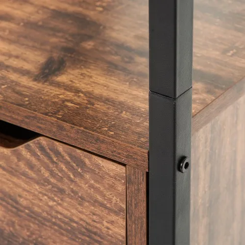 1PC desk with drawer PC 3 shelves Wooden sewing machine table Study Dark brown | Канцтовары для офиса и дома