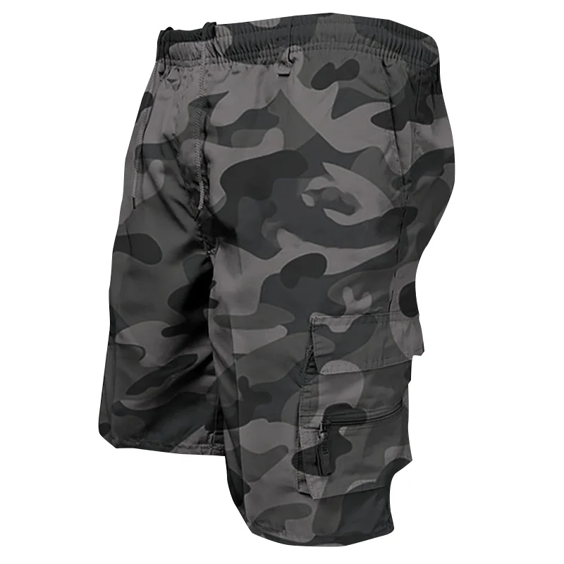 Summer Men Shorts Bermuda Breeches Homme Camouflage Short Casual Knee Length Pants Big-Pocket Breathable Sports Male Clothing