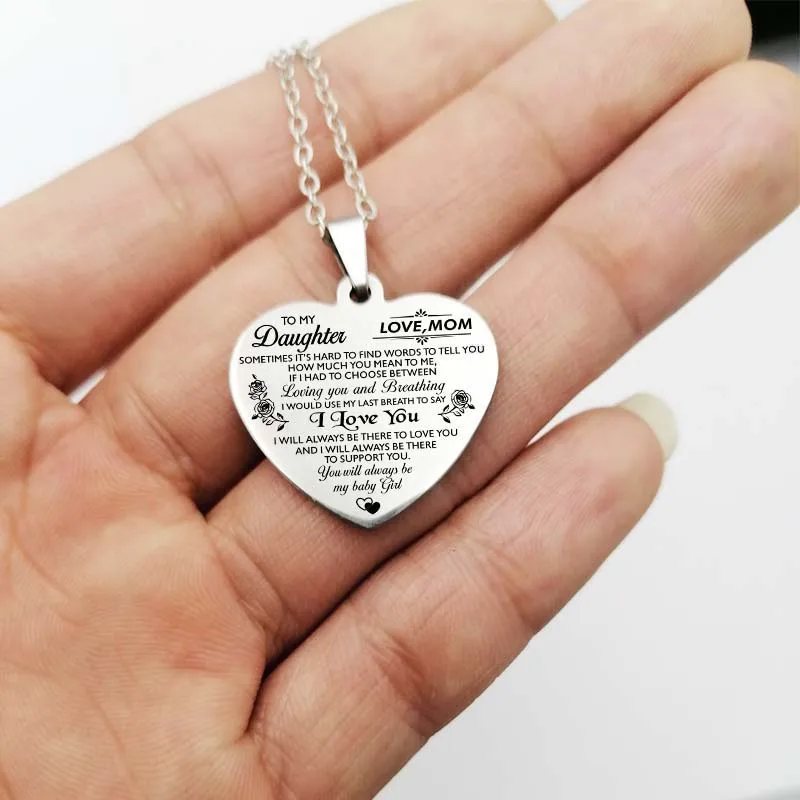 Ожерелье с надписью для моей дочери сына жены девушки мамы из нержавеющей стали |