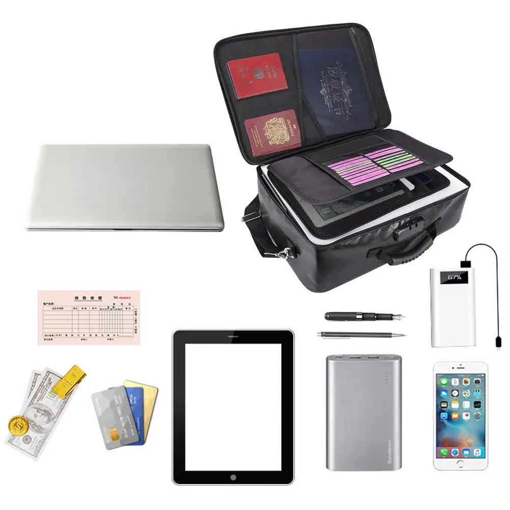 

Вместительная сумка для хранения документов, водонепроницаемый органайзер для документов, дорожная Сумка для документов с замком