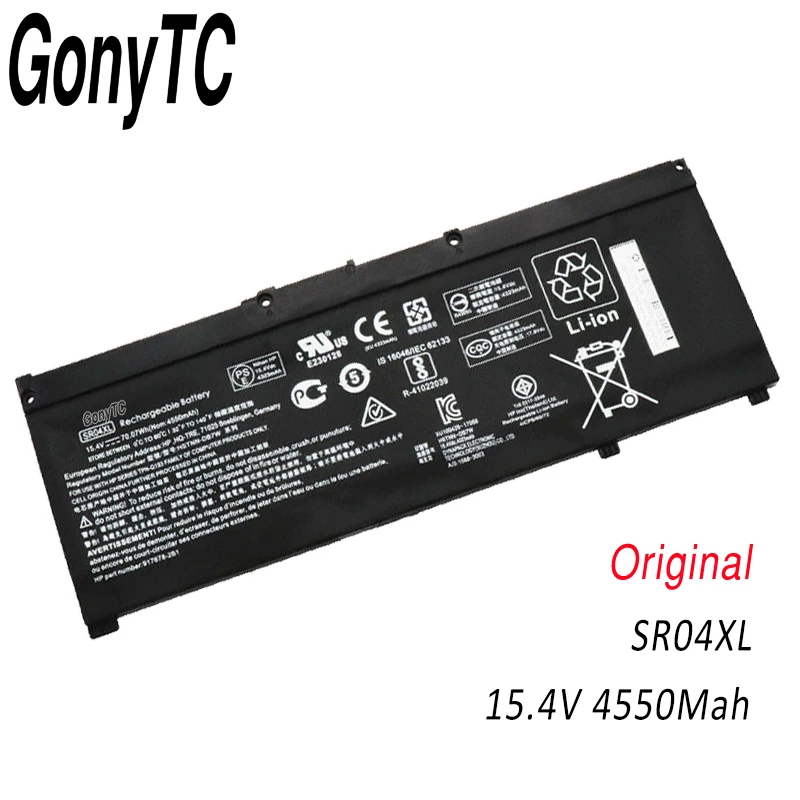 GONYTC SR04XL аккумуляторная батареядля ноутбука HP двумя способами Женские 15-CE