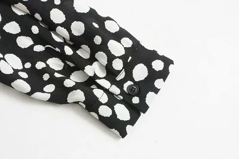 Женское винтажное платье средней длины Повседневное в горошек с эластичной