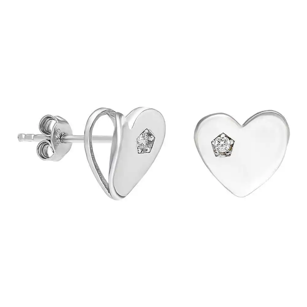 

Zircon Stone Heart Design 925 Sterling Silver Engagement Earrings