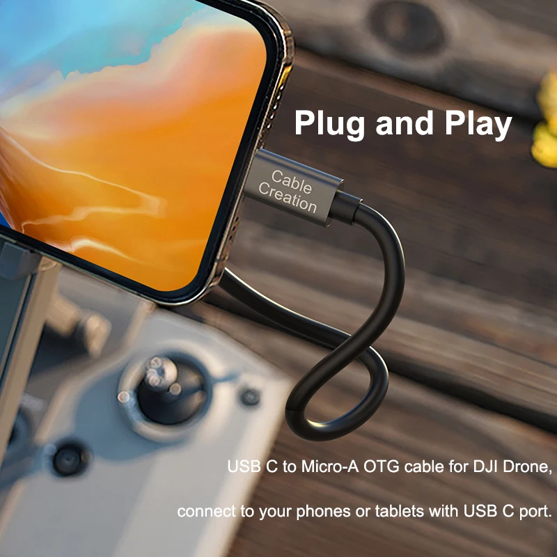 Кабель CableCreation USB Type C к Mirco A OTG для контроллера DJI Mavic Spark Pro Platinum Mini Air 0 2 м |