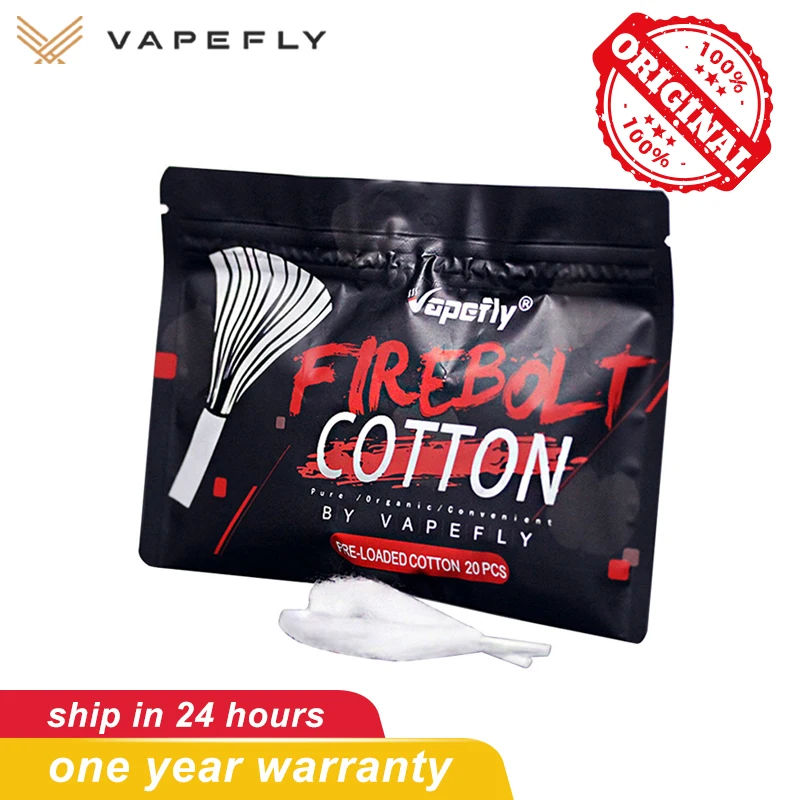 Оригинальный Vapefly огненный болт из хлопка 20 штук упак. Vape хлопковые аксессуары