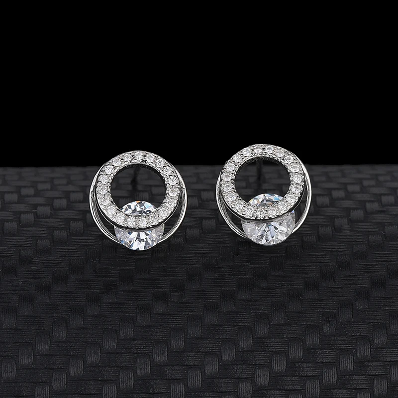 Женские серьги из серебра 925 пробы с цирконием|Серьги-гвоздики| |