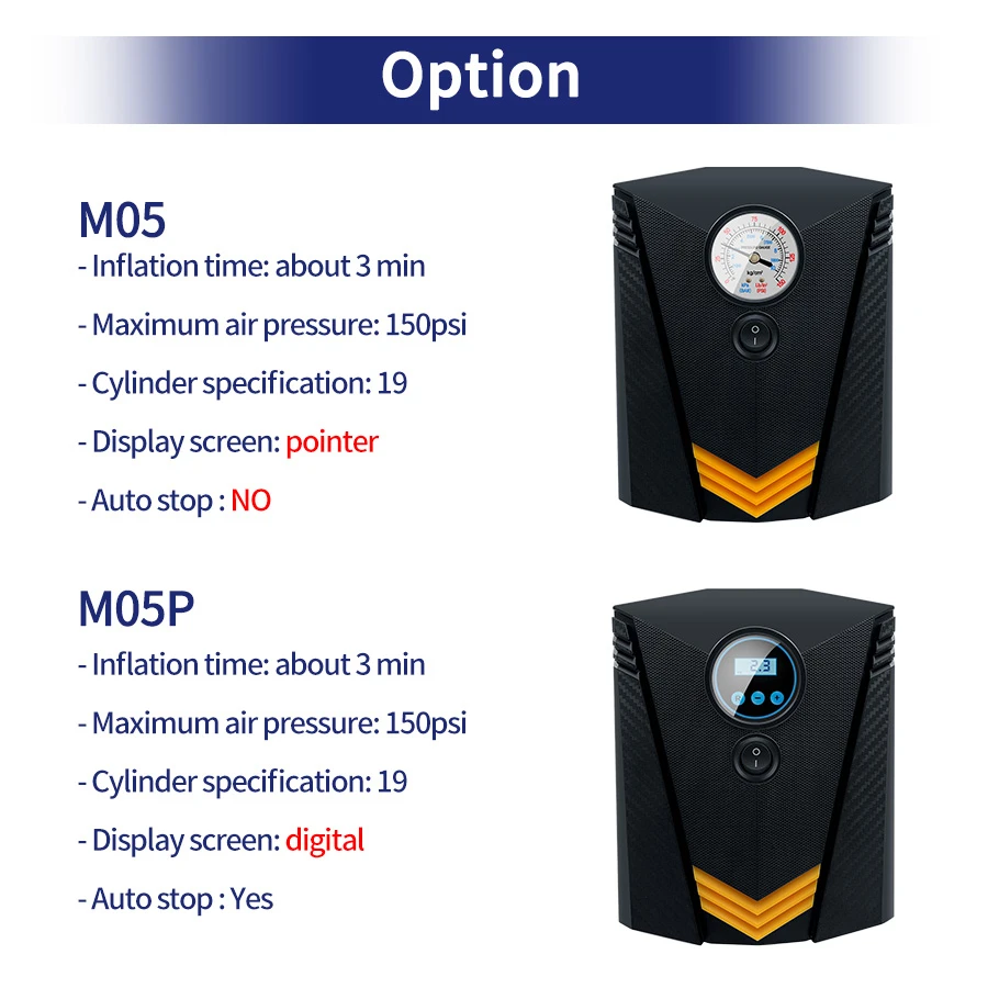 Цифровой насос для шин E ACE M05 автомобильный воздушный компрессор 150 PSI автомобиля