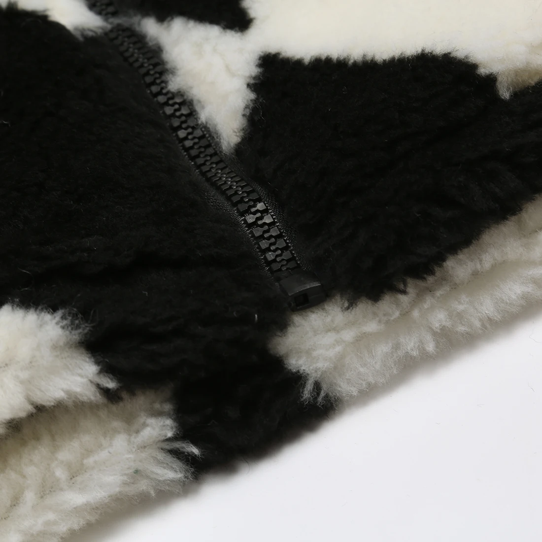 ATSUNSET Square Grid Lambswool Hooded Cotton Coat Thick Warm Harajuku Winter Jacket High Street Couple Streetwear