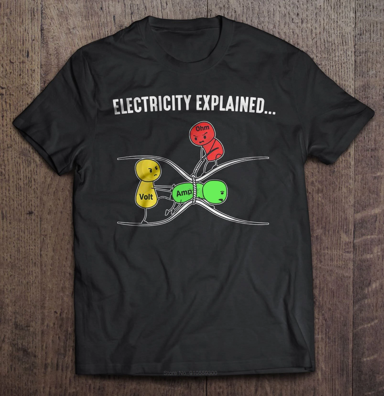 

Men Funny T Shirt Fashion tshirt Electricity Explained - Ohm's Law Version2 fashion t-shirt men cotton brand teeshirt