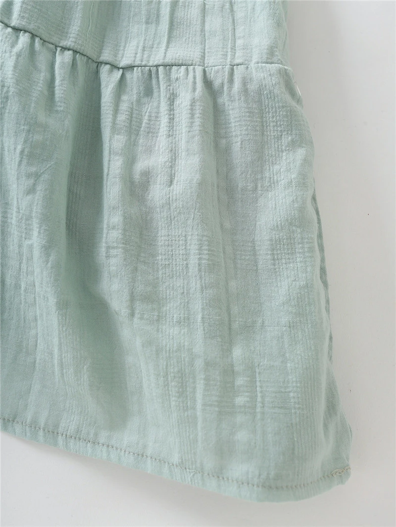 

TMODA1312 2021 Summer Women Solid Ruffles Dress with Slash Buttons Short Sleeve Ladies Mini Dress Vestidos DA87