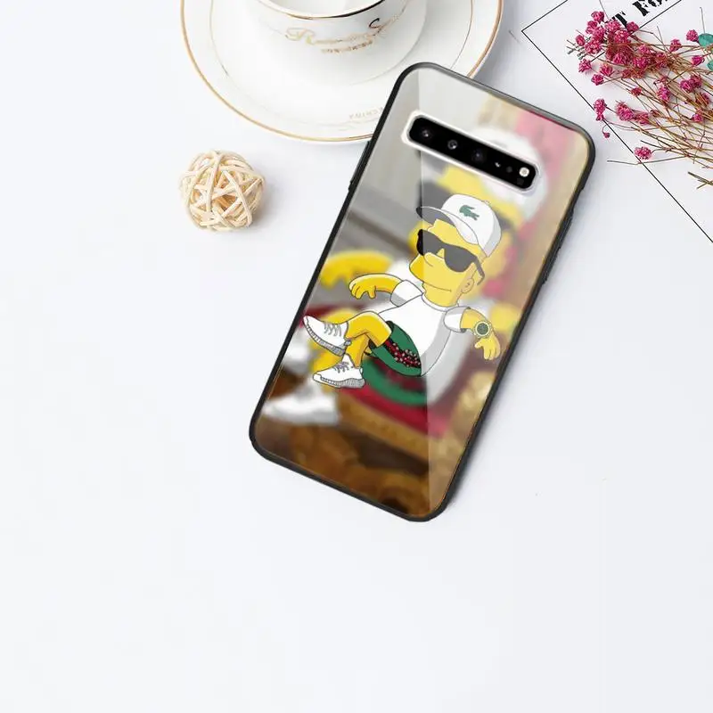 

Funny Bart Simpson boys Phone Case For Galaxy Tempered Glass Cases Apply To S10 S9 S8 S7 S6edge Plus TPU Cover