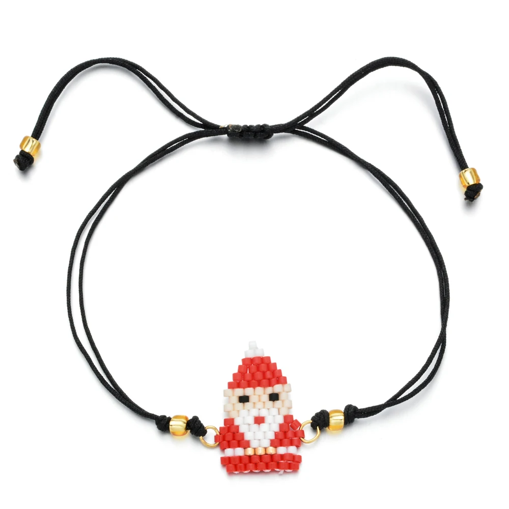 A6 Diy тканая веревка Miyuki браслет из бисера Boho Санта Клаус браслет с лосем простой ручной работы браслет дружбы для женщин Подарки - Окраска металла: A6