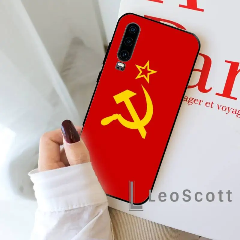 

Red Soviet Union USSR Flag Phone Case For Huawei honor Mate P 9 10 20 30 40 Pro 10i 7 8 a x Lite nova 5t