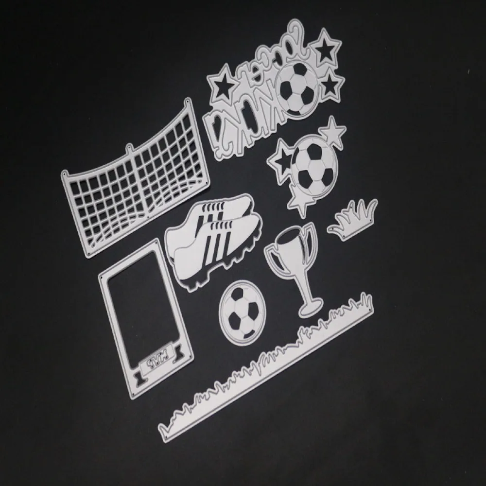 

Football Set Metal Cutting Dies Grassland Border Cut Die Mold Decoration Scrapbook Paper Craft Knife Mould Blade Punch Stencil