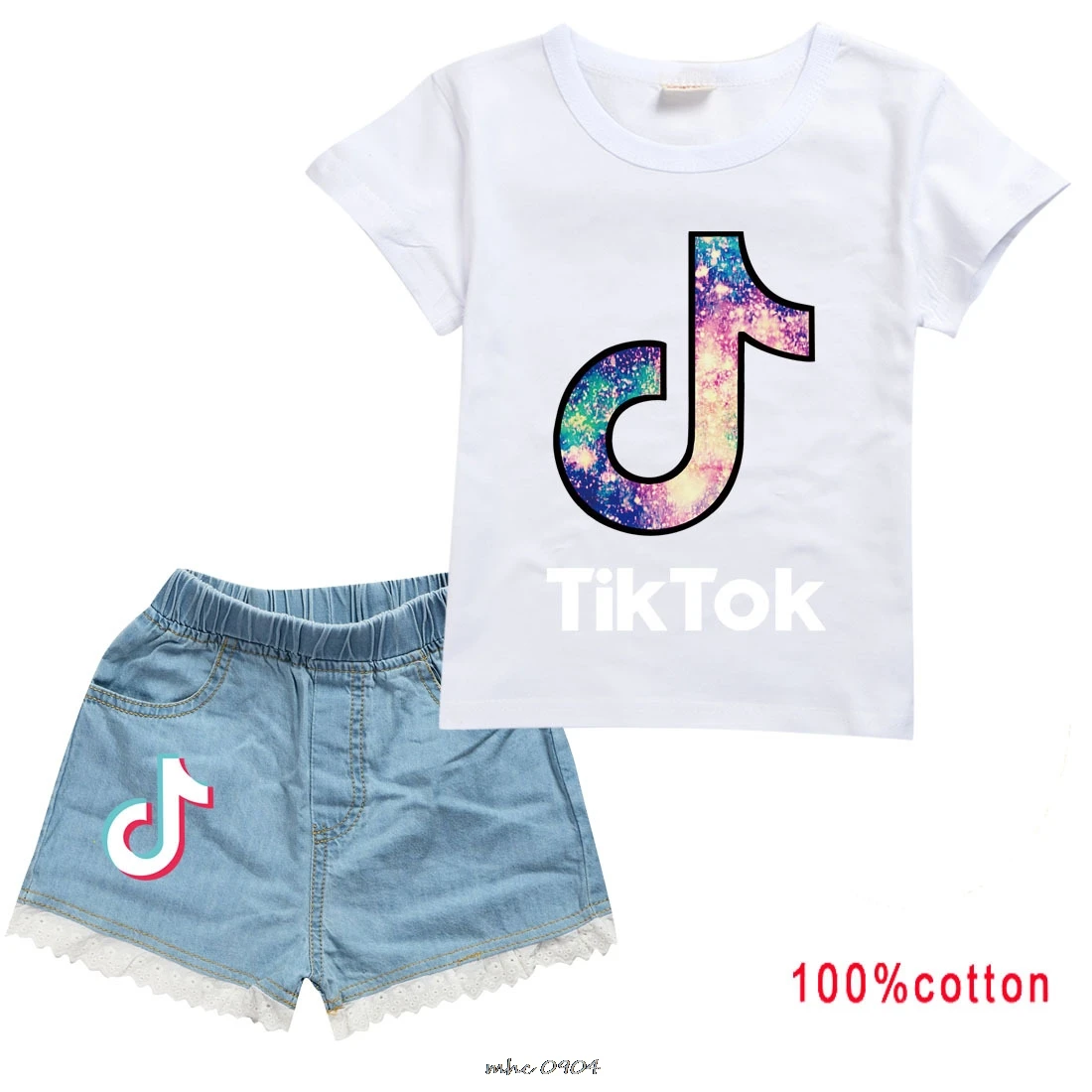 Футболка Tik Tok комплект из двух предметов спортивный костюм рубашка с коротким