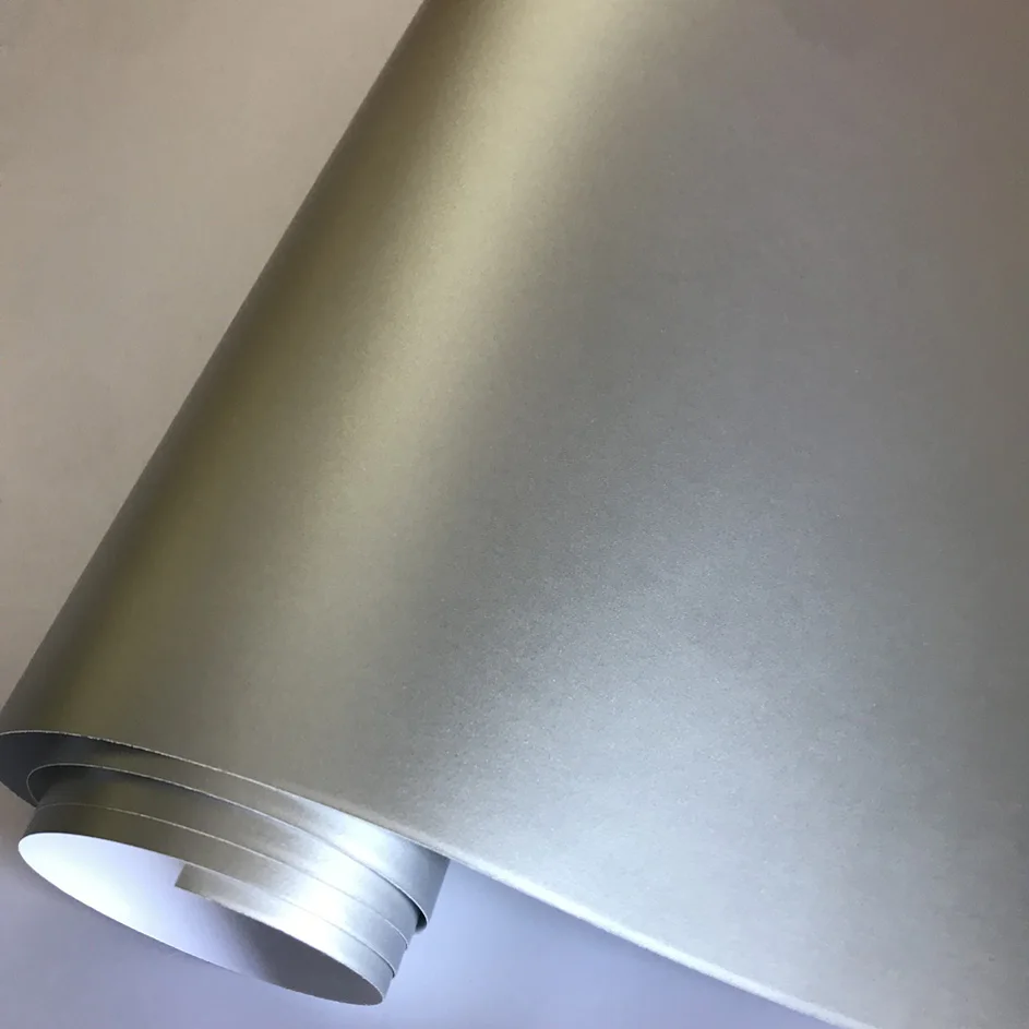 Silver Серебристый матово-матовая хромированная виниловая Автомобильная фольговая пленка с воздушно-пузырчатой матовая Автомобильная Стикеры наклейка Размеры: 10/20 Вт, 30 Вт, 40 см/50 см x 152 см - Название цвета: Silver