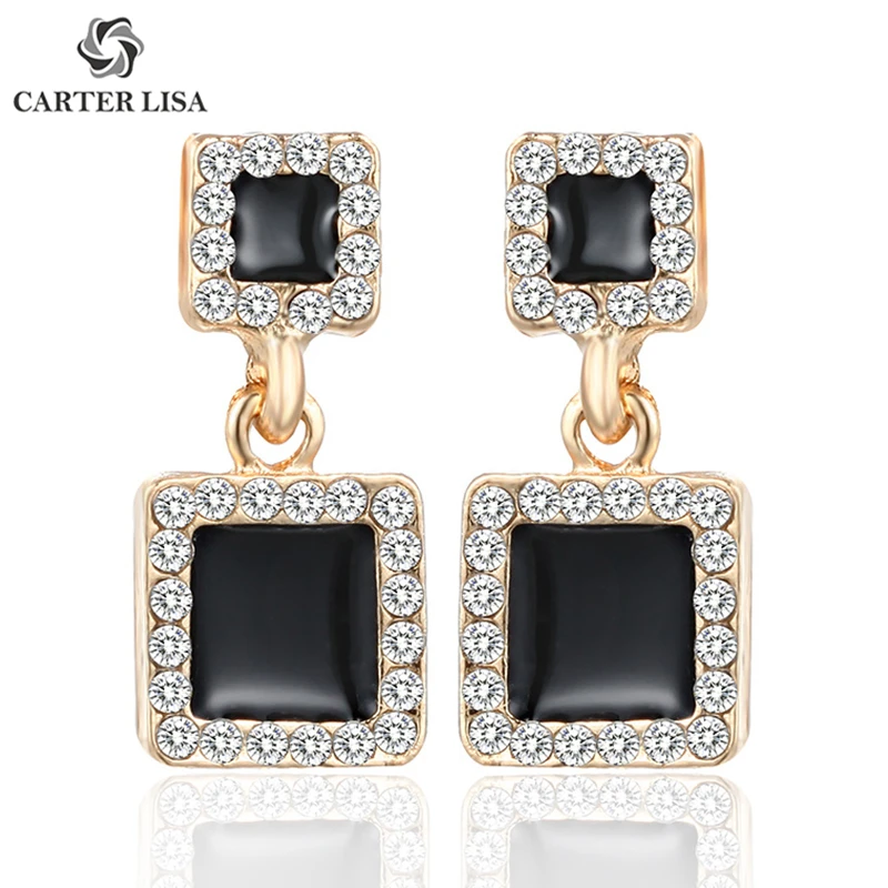 CARTER LISA модные женские Геометрические Квадратные большие серьги с квадратной