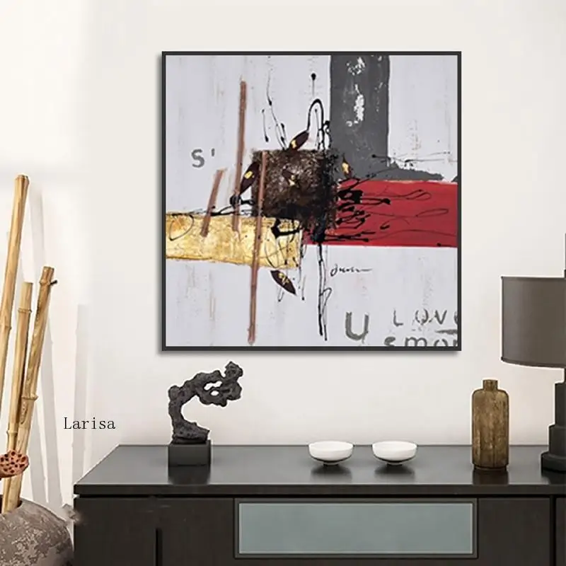 

Abstract Landscape Canvas Painting Color Blooming Poster Gold Red Black Print Wall Nordic Art Modular Living Room Home Decor