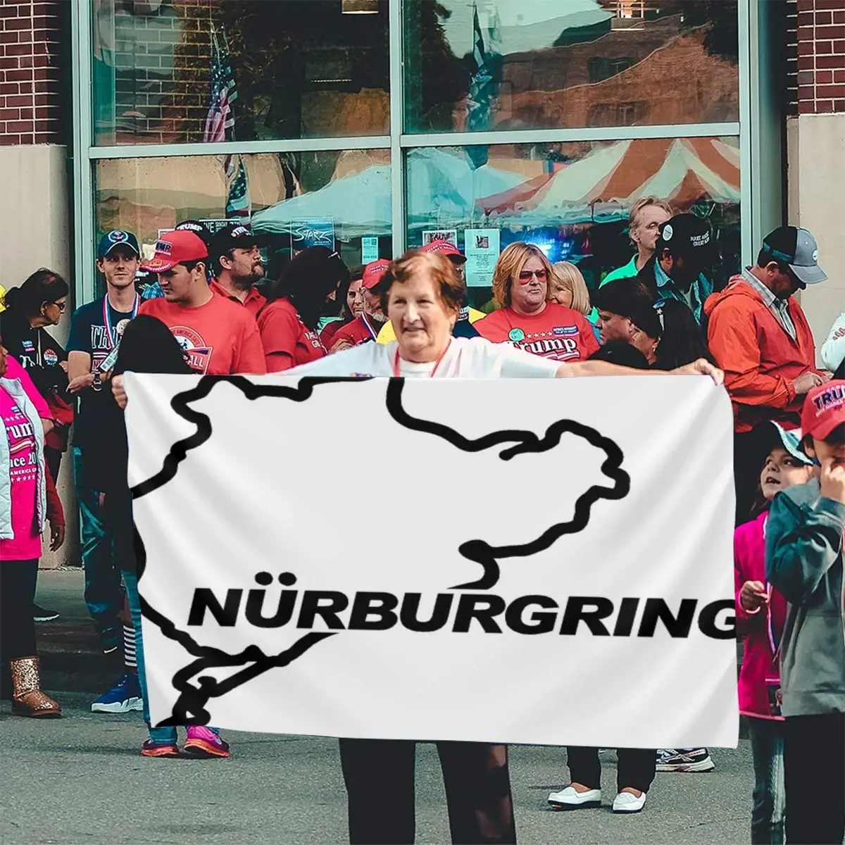 Nurburgring Золотой веер художественный логотип 2510 Гордость Флаг Печатный Подарок