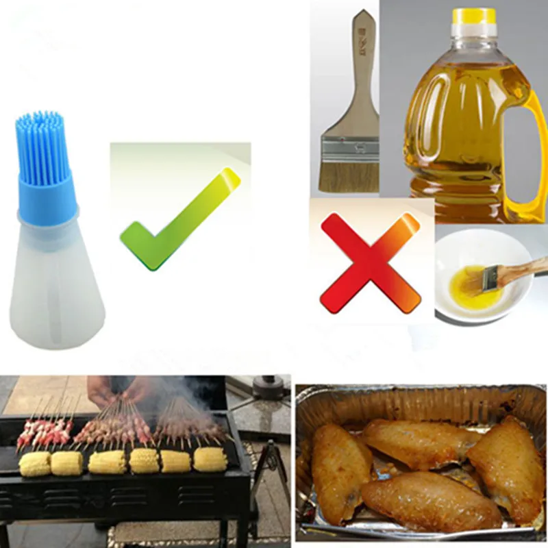 Портативная силиконовая Емкость для выпечки масло с кисточкой кухни инструмент