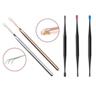 Ушной пинцет из мягкого силикона, двусторонний, 1 шт., кюретка для удаления инструмент для чистки ушной серы, спиральный дизайн, нержавеющая сталь, для чистки ушей