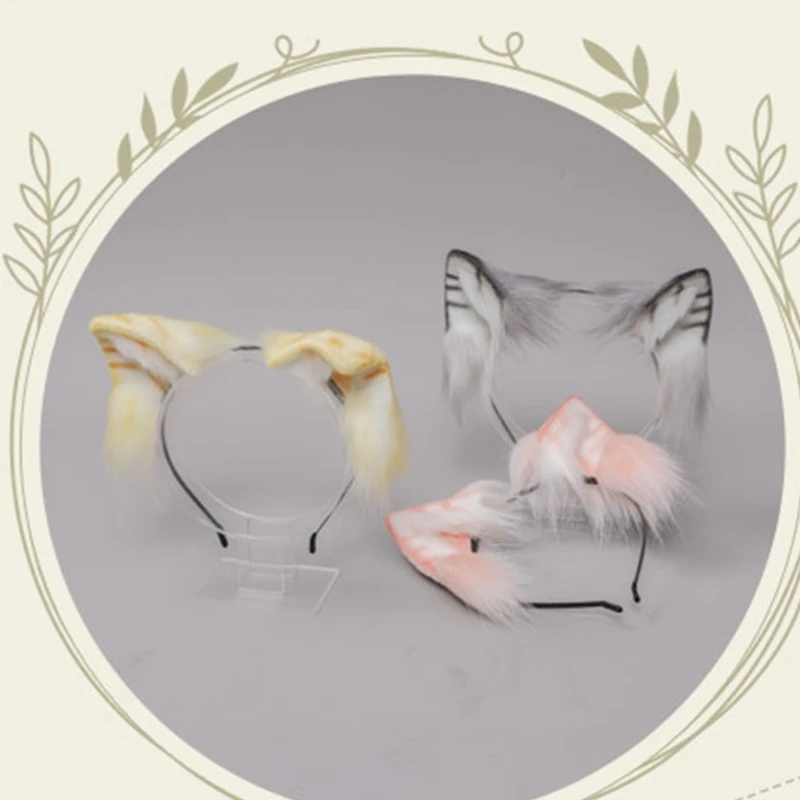 Аниме Косплей Реквизит кошачьи уши и хвост набор Плюшевые Пушистые животных