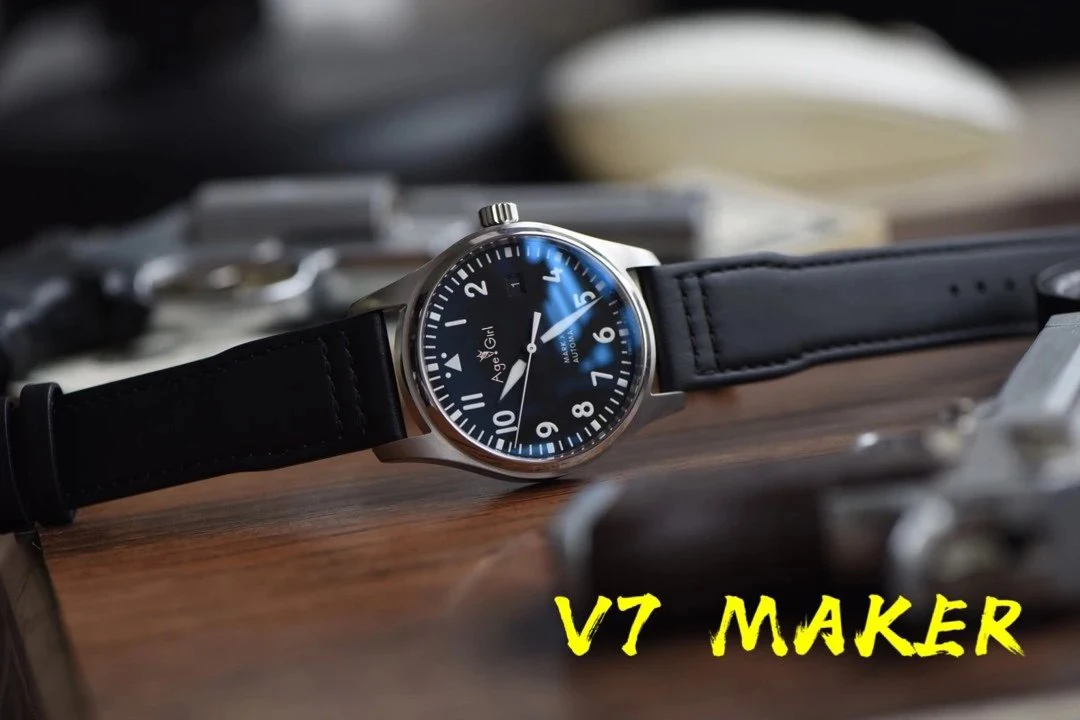 Роскошные брендовые Новые Мужские автоматические механические Pilot MARK x18 коричневые кожаные часы из нержавеющей стали сапфировые черные синие холщовые часы