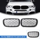 Автомобильные алмазные гоночные решетки в стиле метеорита, 2 шт., передний бампер, сменная решетка для BMW F15 X5 X6 F85 F86 2014 2015 2016 2017