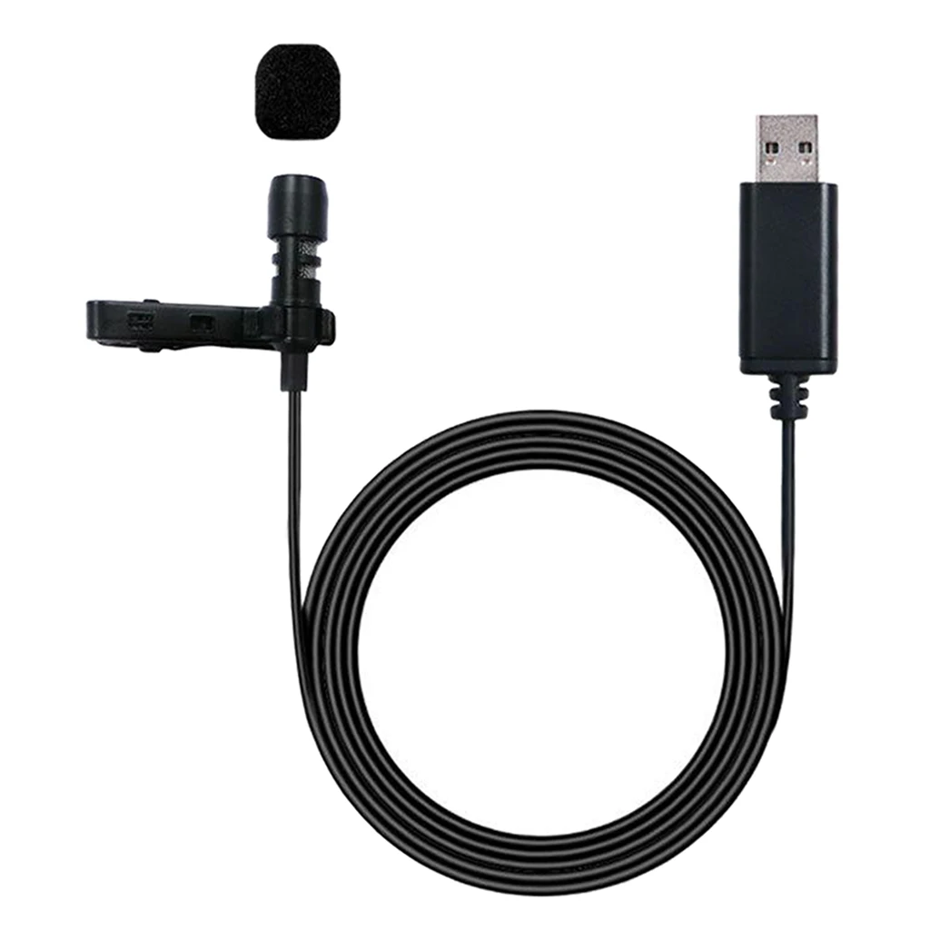 

USB Lavalier Clip On Collar Tie Microphone For Laptop Android Cell Phone