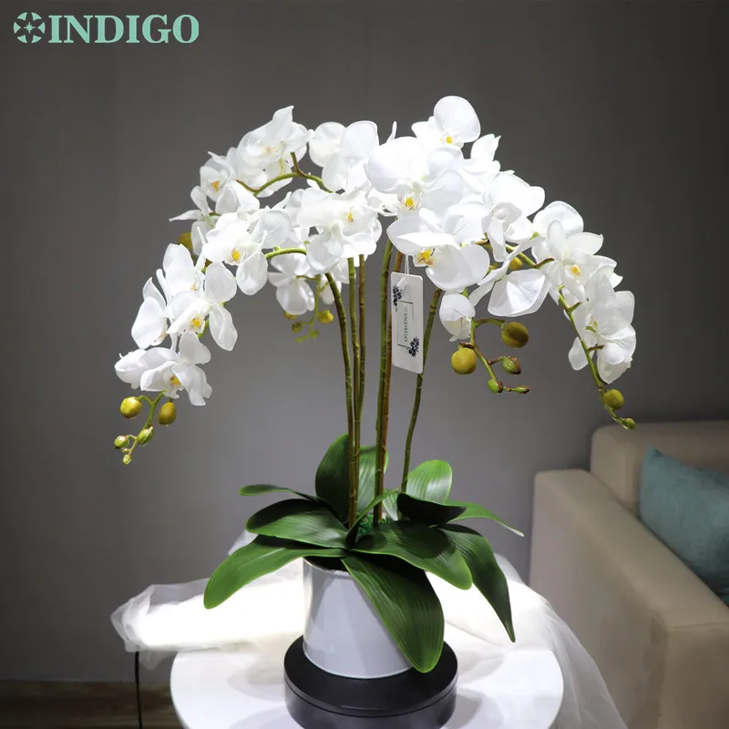 

INDIGO- Wholesale 100pcs Phalaenopsis Orchid Real Touch Flower Artificial Flower Wedding Flower Orchid Floral Interior Trim