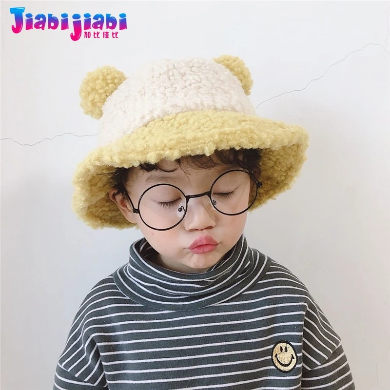 Шапка ведро для малышей плюшевая теплая зимняя шапка маленьких мальчиков и