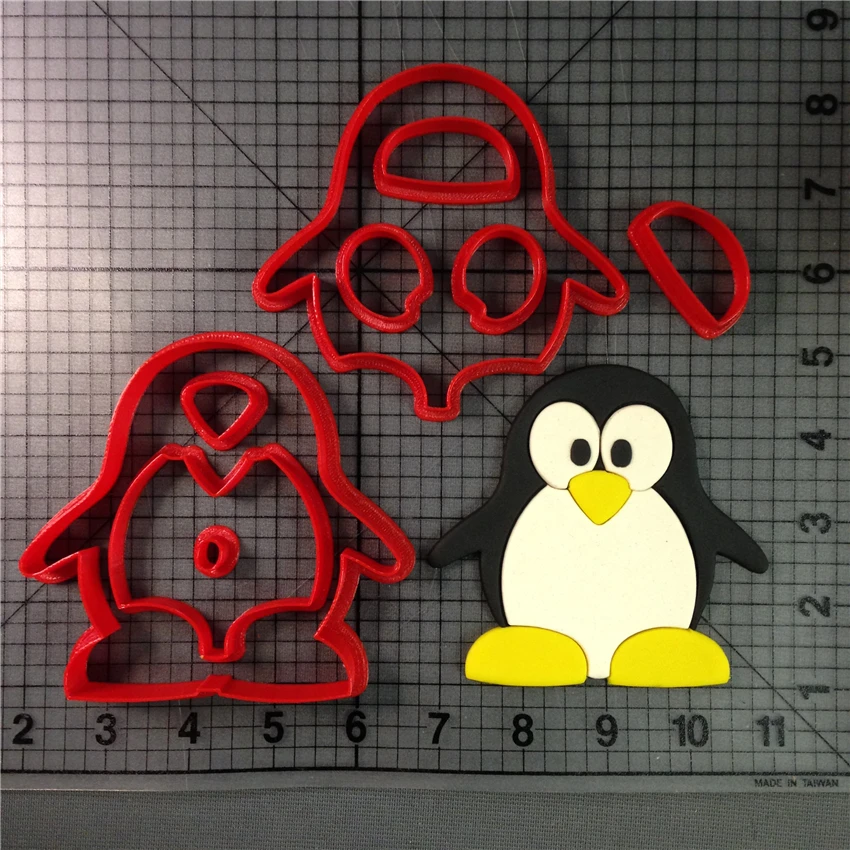 

Cartoon Penguin Cookie Cutter Kitchen Baking Supplies DIY Cake Icing Decoration Tool Set 3D Printed Custom Seal