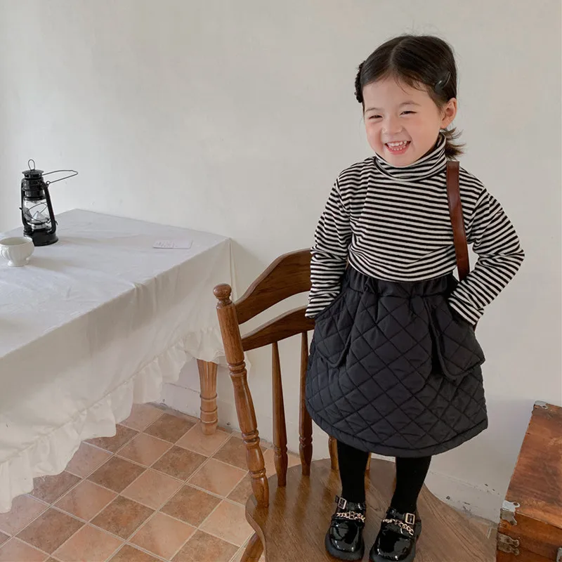 Оптовая продажа Стеганая юбка для девочек зима 2021 новые юбки маленьких плотная