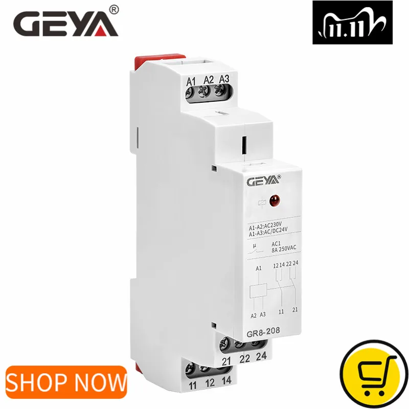 GEYA GR8 AC DC 48V Реле переключения промежуточное реле вспомогательное 8A 16A SPDT 48V|Реле| |