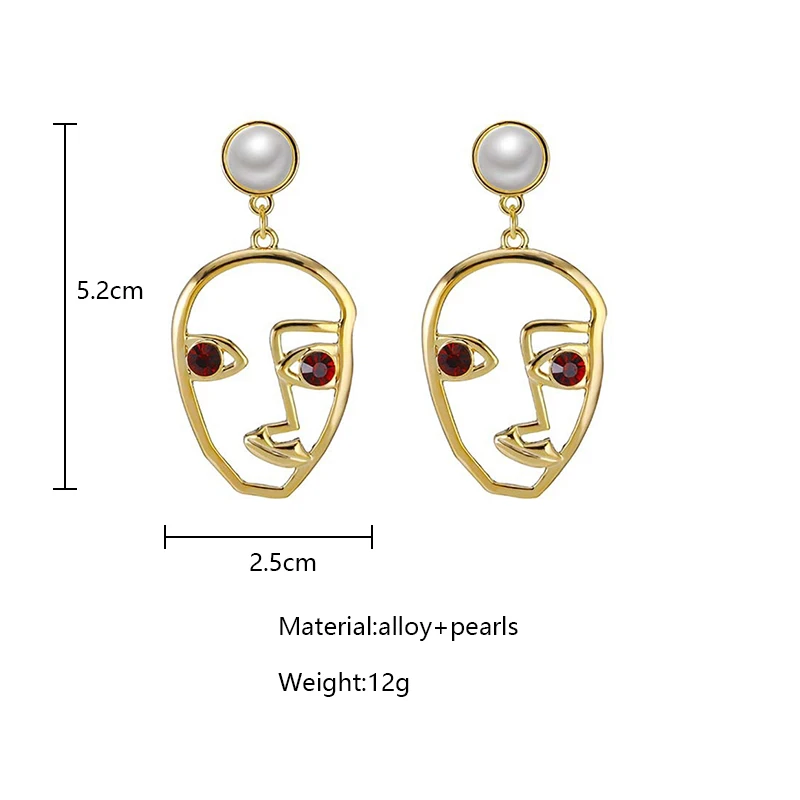 

Bacolod Gold Color Funny Face Drop Earrings for Women Girls 2020 New Arrival Outdoor Party Amazing Jewelry Pearls Dangle Earring
