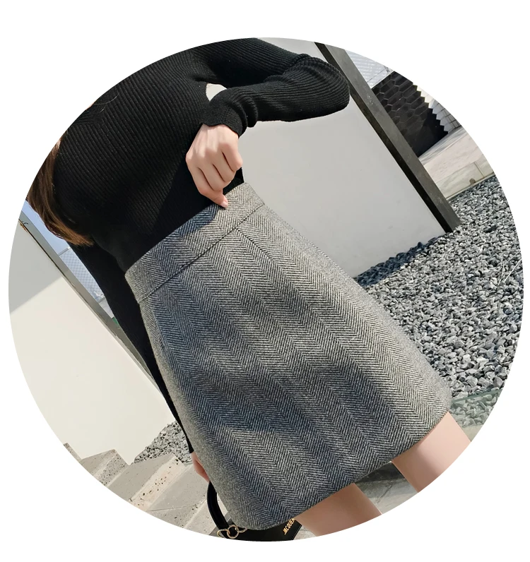 REALEFT New Arrival Autumn Winter Women Casual Mini Skirts High Waist Warm Woolen A-Line Sexy Short Skirts Female
