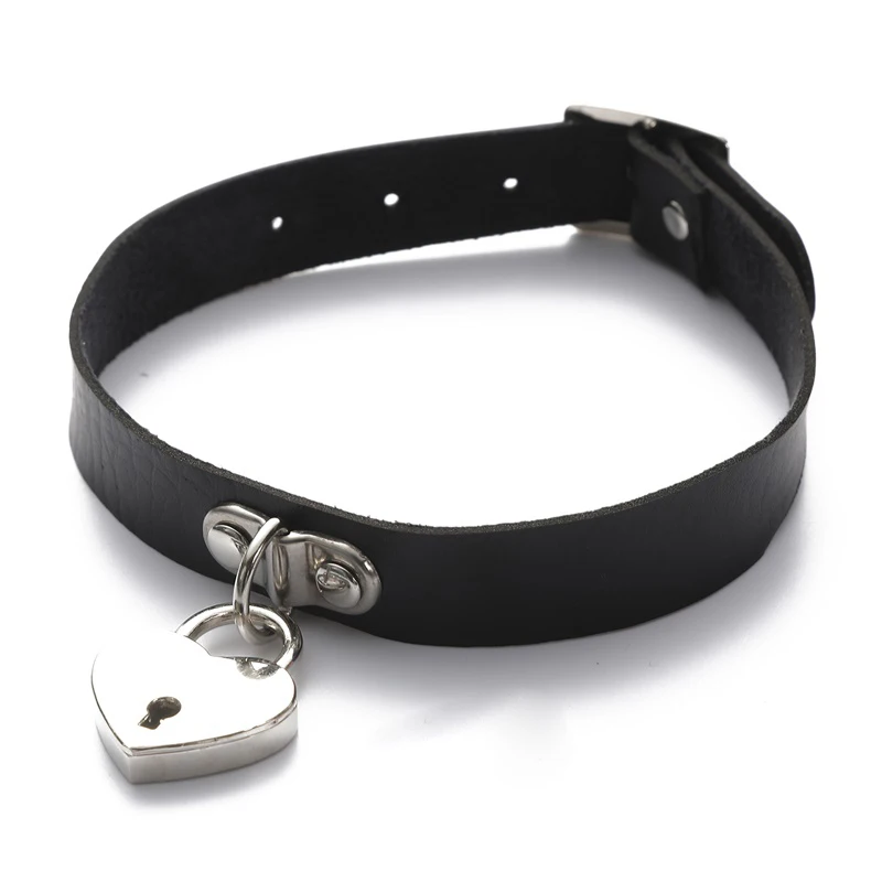 black Key to My heart lock ожерелье Женская металлическая цепочка с замком ожерелье s шеи воротник пастельные готические ювелирные изделия подарок на день Святого Валентина - Metal Color: black