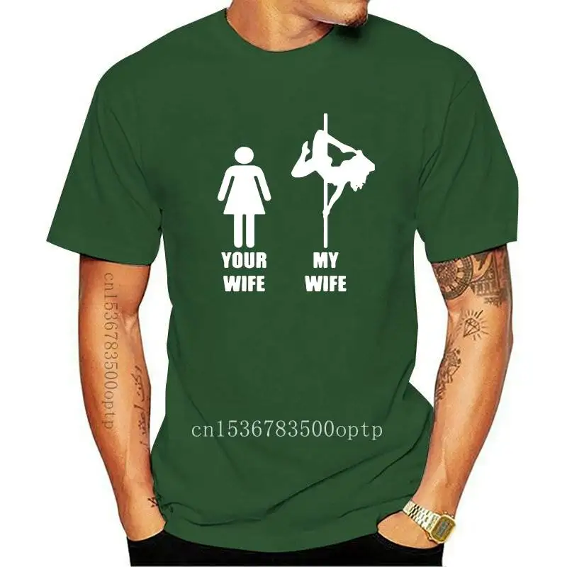 

Новинка 2021, футболка для танцев на шесте с надписью «Ваша жена», модная футболка с короткими рукавами, Мужская одежда, модная футболка, мужск...
