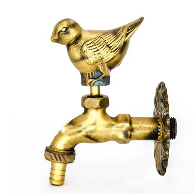 antique bird Наружный декоративный садовый кран в форме животного бибкок зеленый/античный латунный кран для швабра/садовый смеситель в форме животных - Цвет: antique bird