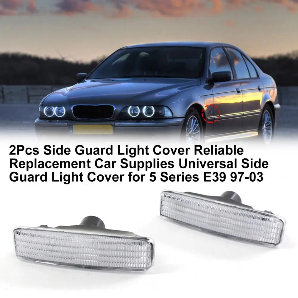 

2Pcs Side Guard Light Cover Reliable Replacement Car Supplies Universal Side Guard Light Cover 63148360589 for 5 Series E39 97-